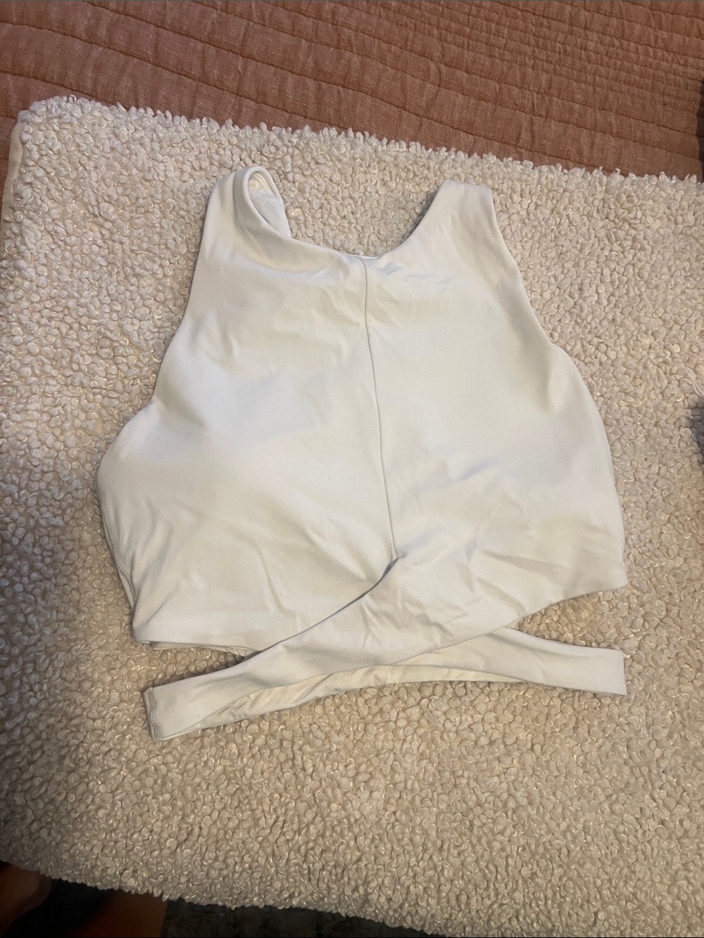 Athleta White Twist-Back Crop Tank